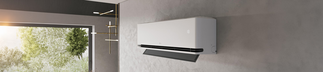 Energiezuinige airco unit met een dubbel uitblaassysteem