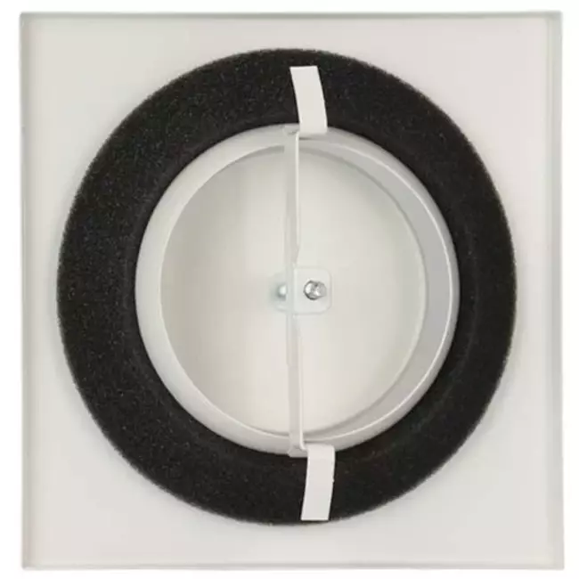 Ventilatieventiel afvoer metaal vierkant Ø100 mm wit met klemveren - DVSQ100