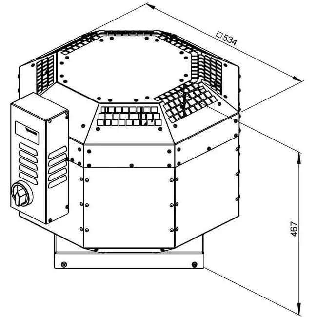 Ventilateur de toit isolé verticaal - DVNI 225 E2 30