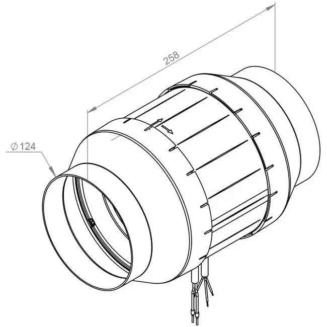 Buisventilator 125mm mixed-flow ETAMASTER - EM 125L EC 01