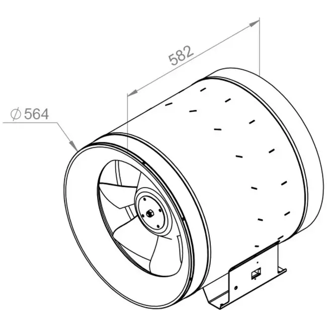 Ruck buisventilator Etaline D met frequentieregeling 10800m³/h diameter 560 mm - EL 560 D4 02