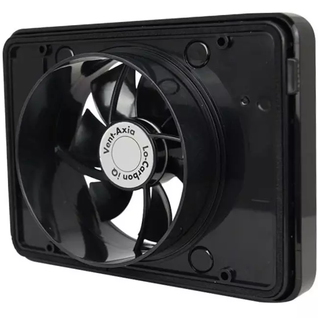 Vmc salle de bain Vent-Axia Lo-Carbon iQ de design plat NOIR Ø 100 - 125 mm