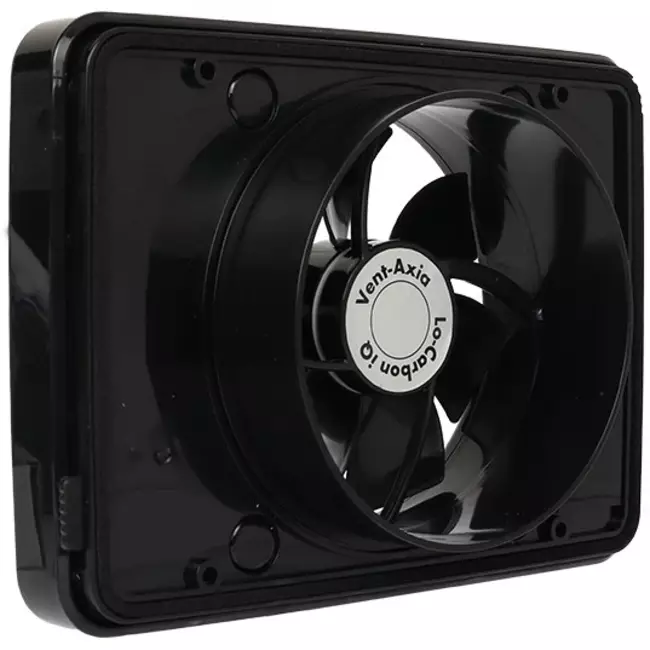 Vmc salle de bain Vent-Axia Lo-Carbon iQ de design plat NOIR Ø 100 - 125 mm