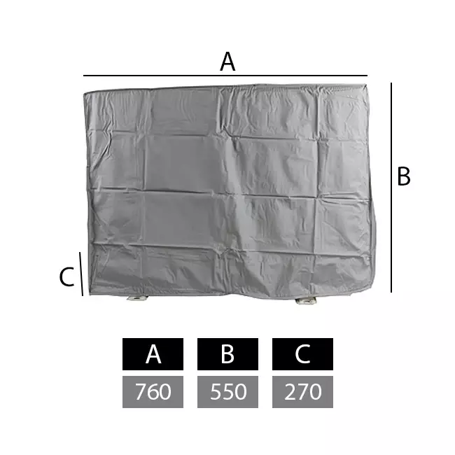 Couvercle pour unités extérieures petit 760 x 550 x 270 mm