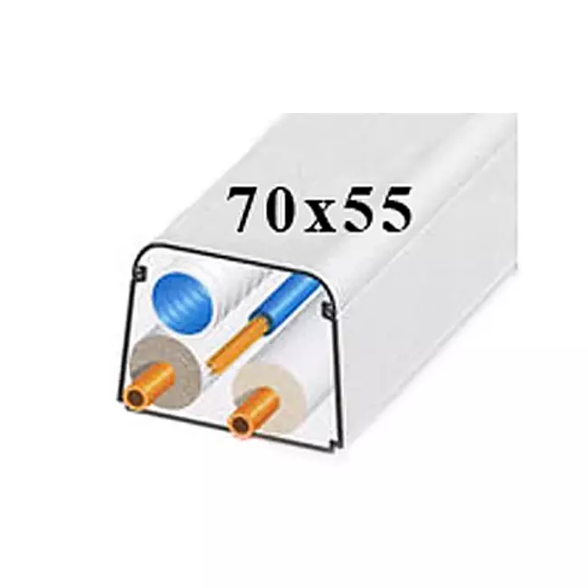 Climaplus airco leidinggoot 2m kanaal 70x55mm RAL 9010 WIT