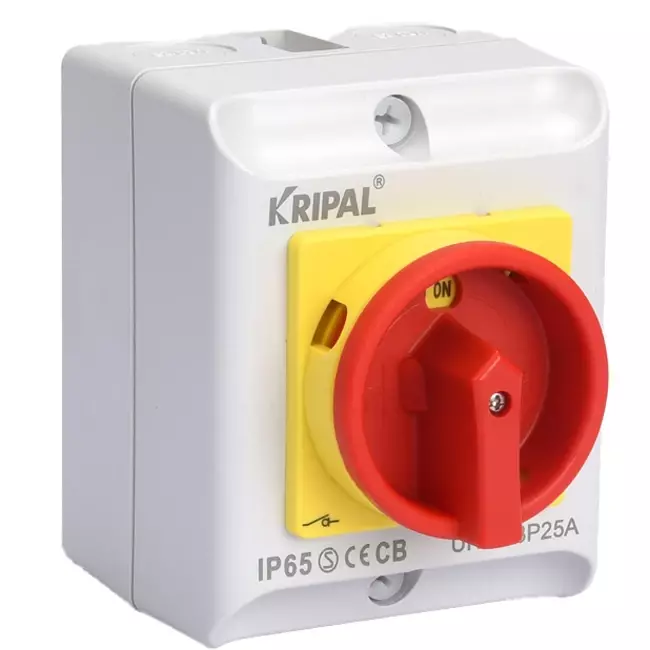 Werkschakelaar 32A 4 polig 230-440V, IP65 + 2 x kabelwartel