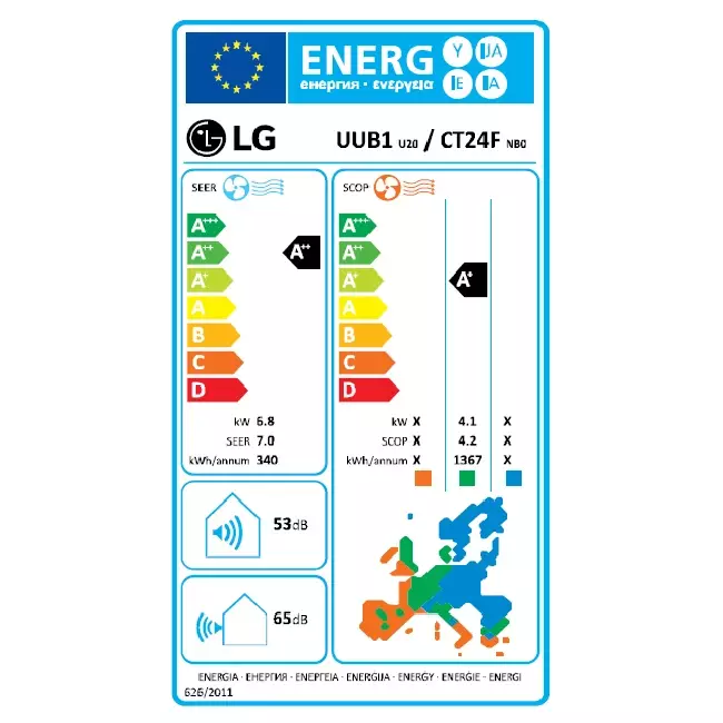 LG Cassette airco met afdekplaat CT24F-Compact R32 6,8 kW set