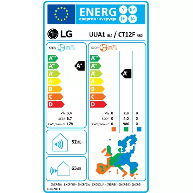 LG Cassette airco met afdekplaat CT12F-S R32 3,5 kW set