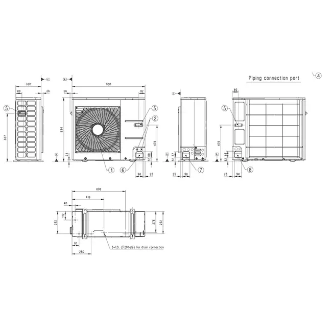 LG Climatiseur à cassette avec plaque de recouvrement UT30F-S R32 8.0 kW set