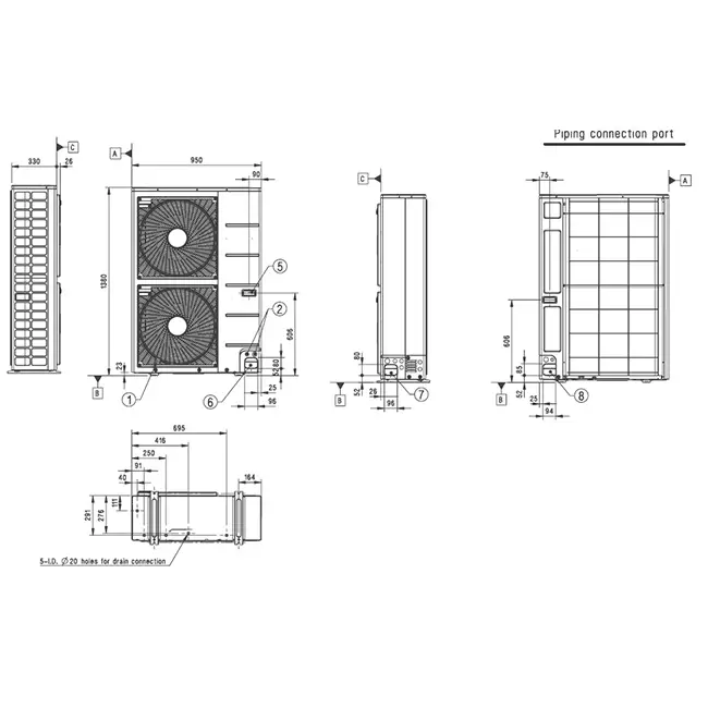 LG Climatiseur à cassette avec plaque de recouvrement UT48F-S R32 13.4 kW set