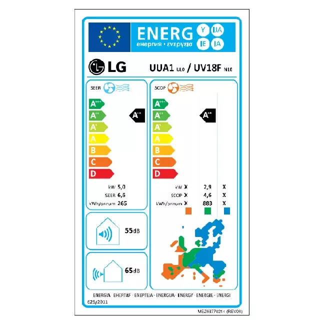 Climatiseur Inverter LG monté au plafond UV18F-S R32 5.0 kW set