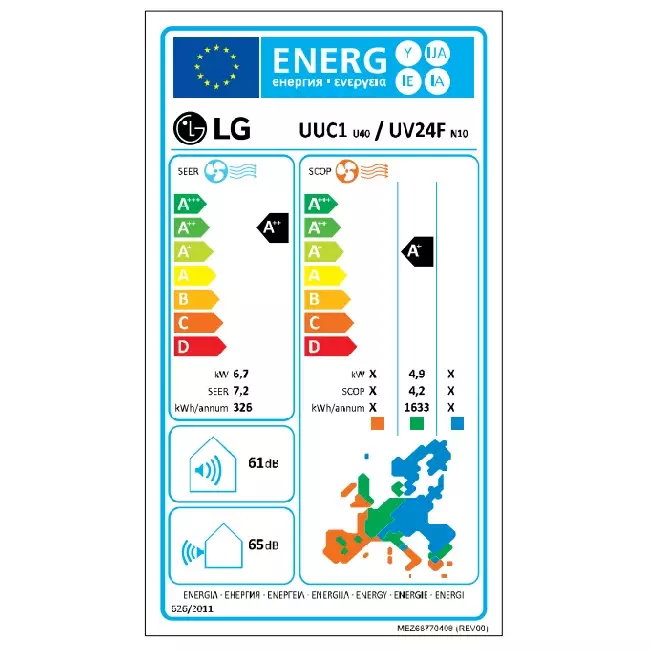 LG Climatiseur Inverter de plafond UV24F-Compact R32 6.8 kW set