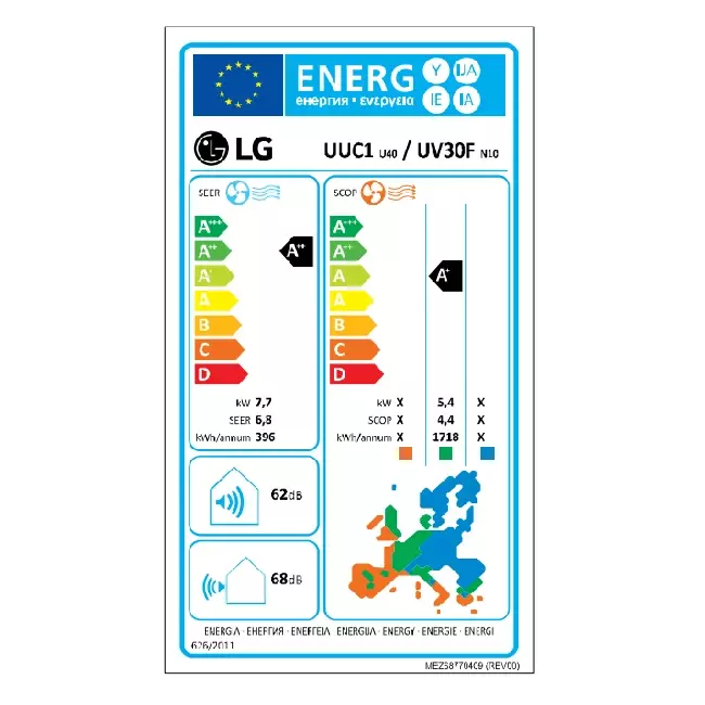 Climatiseur Inverter LG monté au plafond UV30F-S R32 8.0 kW set