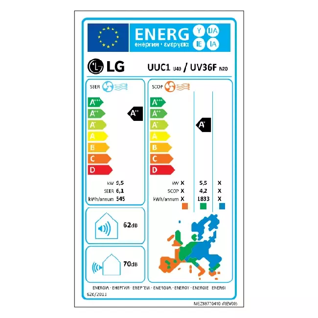 LG Climatiseur Inverter de plafond UV36F-Compact R32 9.5 kW set