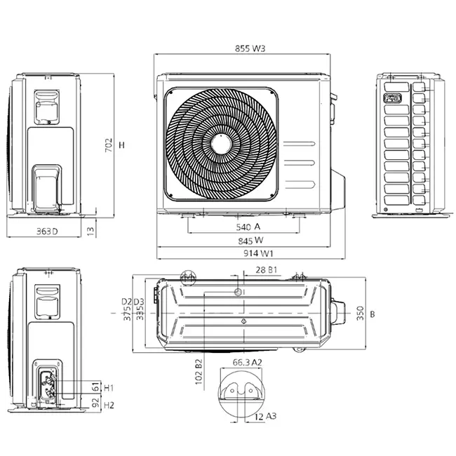 MaxiCool AURORA Climatiseur Inverter R32 7.0 kW set