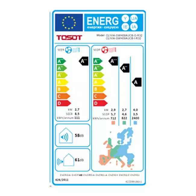 Tosot CLIVIA by GREE Unité intérieure Black Design R32 2,7-3,0 kW