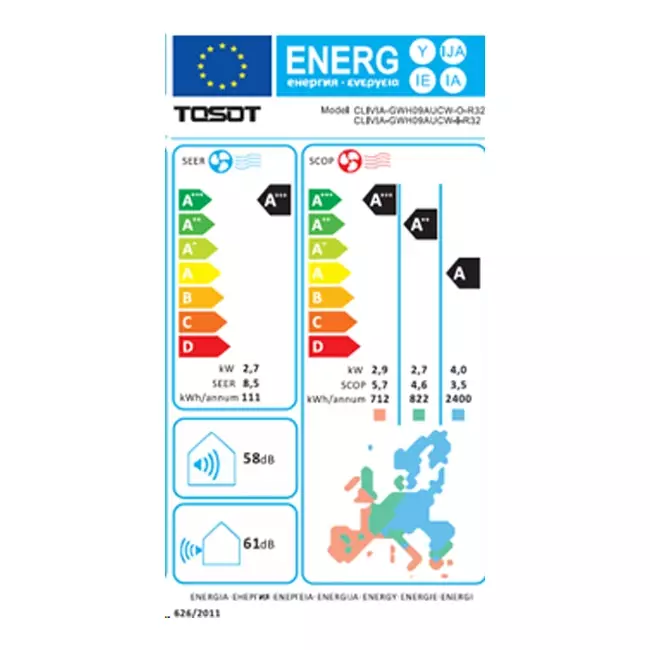 Tosot CLIVIA by GREE Unité intérieure Design R32 2,7-3,0 kW