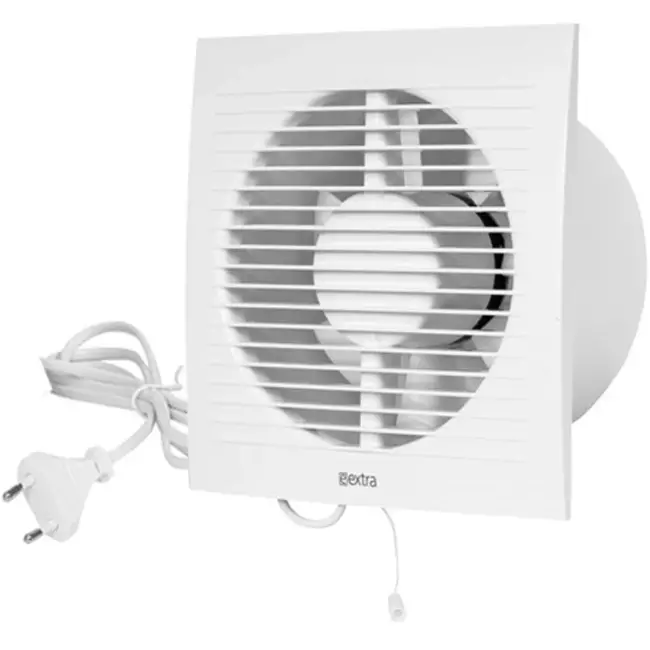 Badkamer ventilator Ø 150 mm Wit met trekkoord en stekker - EE150WP