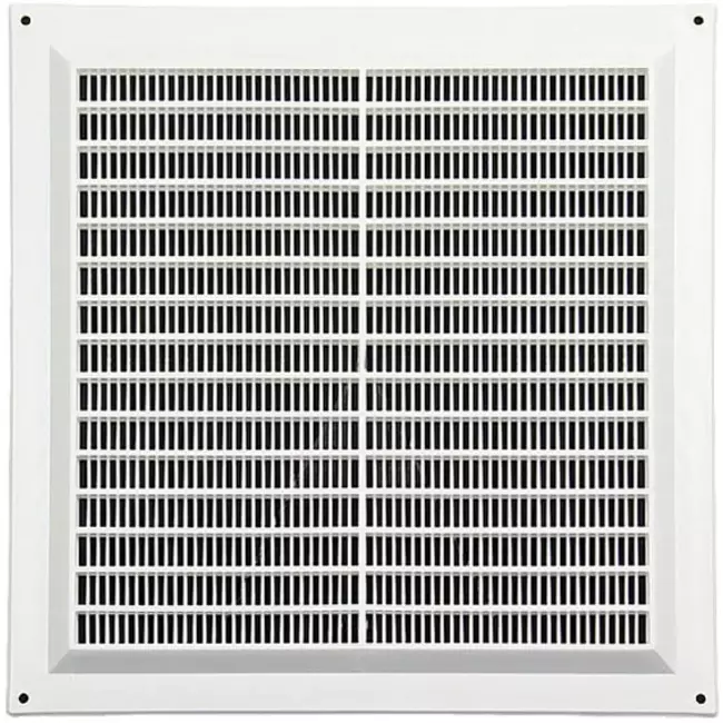 Ventilatierooster vierkant met grill 250x250 wit - VR2525