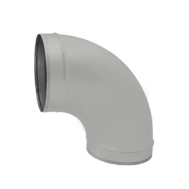 Coude spiralé rond 90° Ø 150 mm pour conduit rigide galvanisé - sur mesure RAL7035