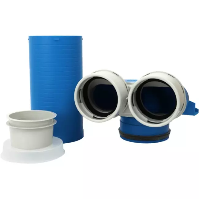 Vent-Axia Uniflexplus ventielcollector 2 x Ø90 mm met schuifhuls 250 mm en speciedeksel Ø125 mm
