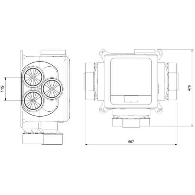 Vent-Axia Multihome EEP basis 368 m³/h + vochtsensor - euro stekker