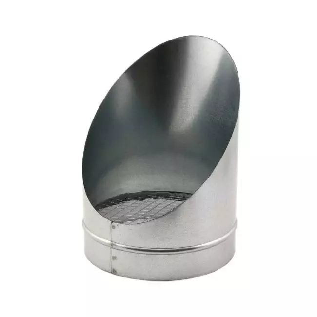 Buisrooster 45 graden met gaas diameter: 200 mm