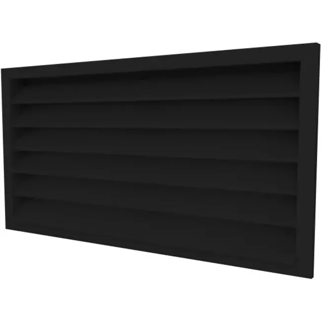 Grille murale extérieure 1200x600 en acier avec ailettes fixes - couleur mixte 9005