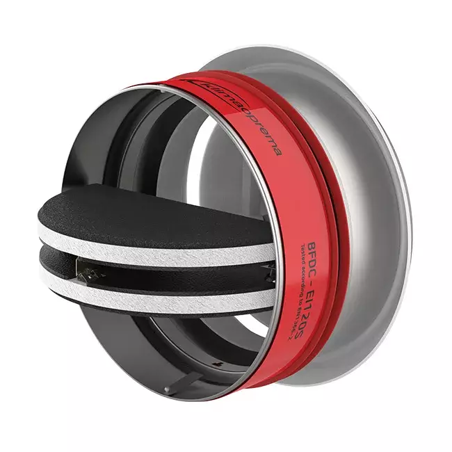 Clapet coupe-feu circulaire 125mm avec vanne de ventilation - E-BFDC V EI120S D125