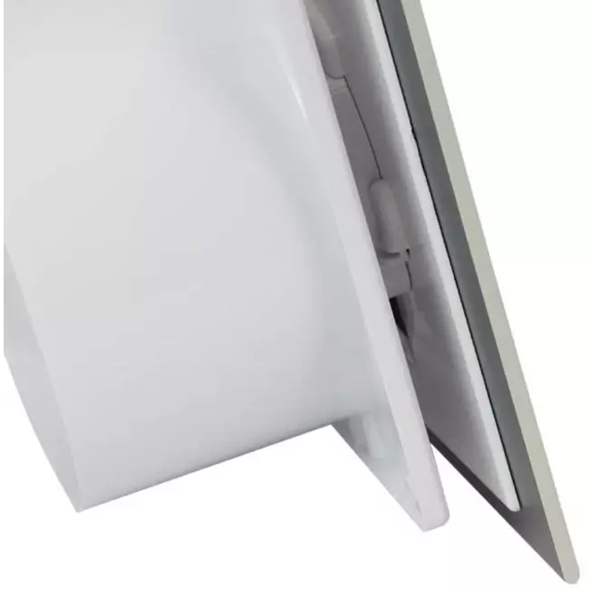 Badkamer ventilator Ø 100 mm met timer - glazen front satijn zilver