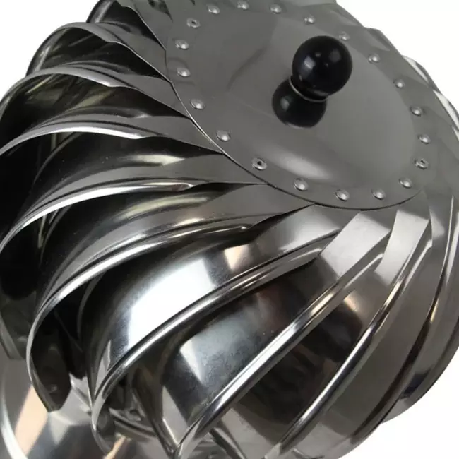 Windgedreven dakventilator Cowl 200 mm RVS inclusief plakplaat - 115m3/h