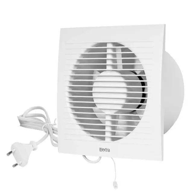 Vmc salle de bain Ø 125 mm Blanc avec fiche et cordon de tirage - EE125WP