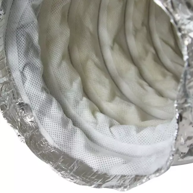 Flexibele geluiddemper non-woven met aansluiting diameter 150 mm lengte 500mm