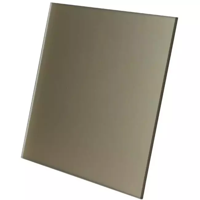 Rooster 15x15cm met gekleurd glazen front satijn goud