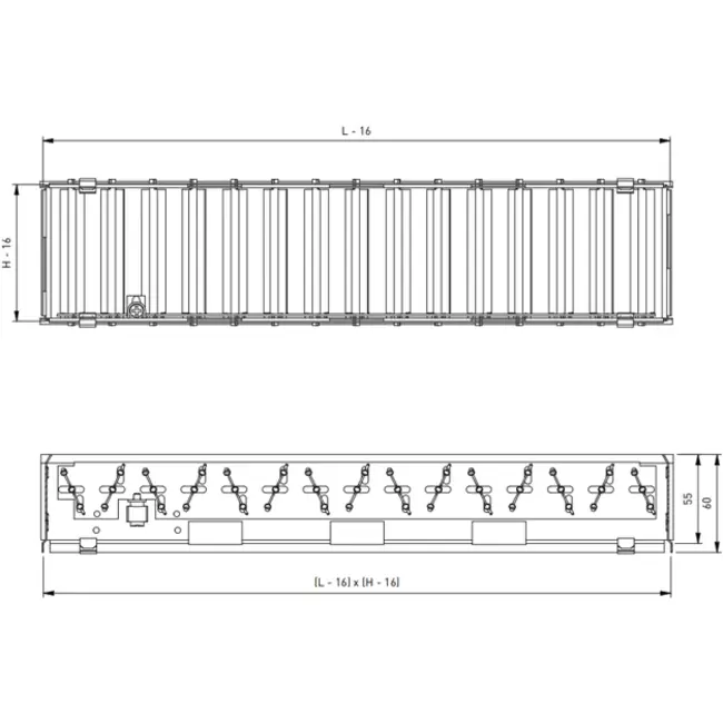 Volumeregelklep voor ventilatierooster - 525x75
