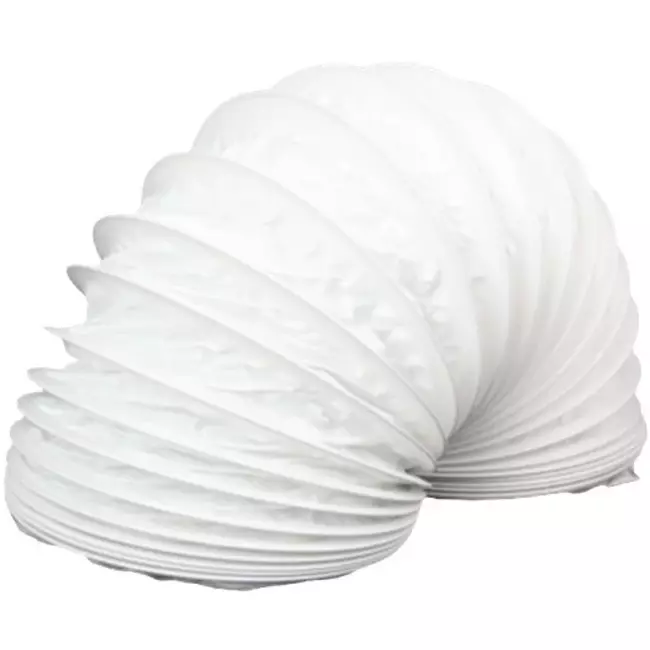 PVC 125 mm flexibele witte slang - 6 m