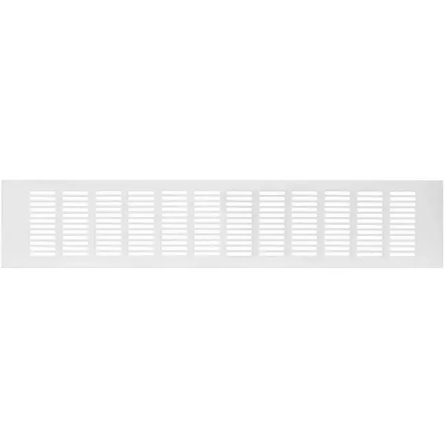 Grille de ventilation plinthe aluminium - blanc L = 500 mm x H = 100 mm - RA1050