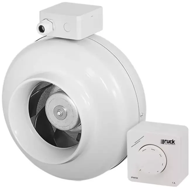 Ventilateur de gaines Ruck 260m³/h - Ø 100 mm + régulateur électronique continu 1,0 A