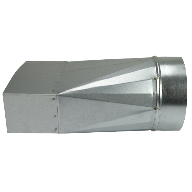 Verloopstuk 220x80 mm naar diameter 160 mm tbv instortkanaal