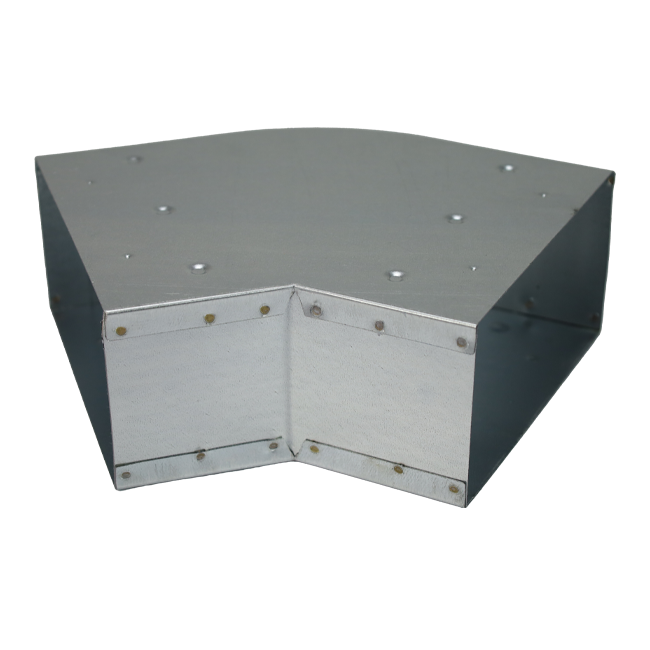 Coude 45 degrés 220x80 mm horizontal pour gaine