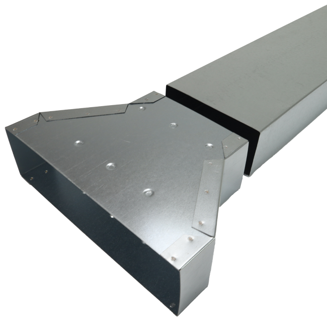 Réducteur de  300 x 80 mm à 220 x 80 mm pour gaines plates galvanisées