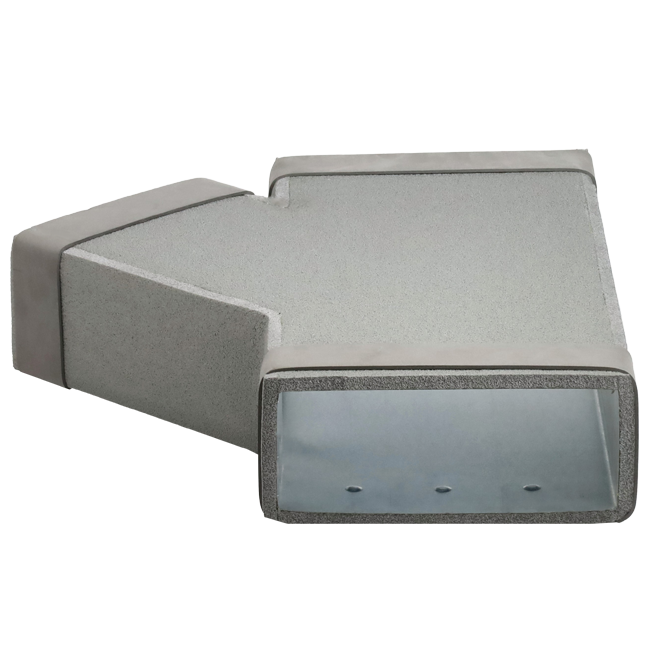 Thermoduct T-stuk 45 graden 220x80 - 170x80 tbv instortkanaal