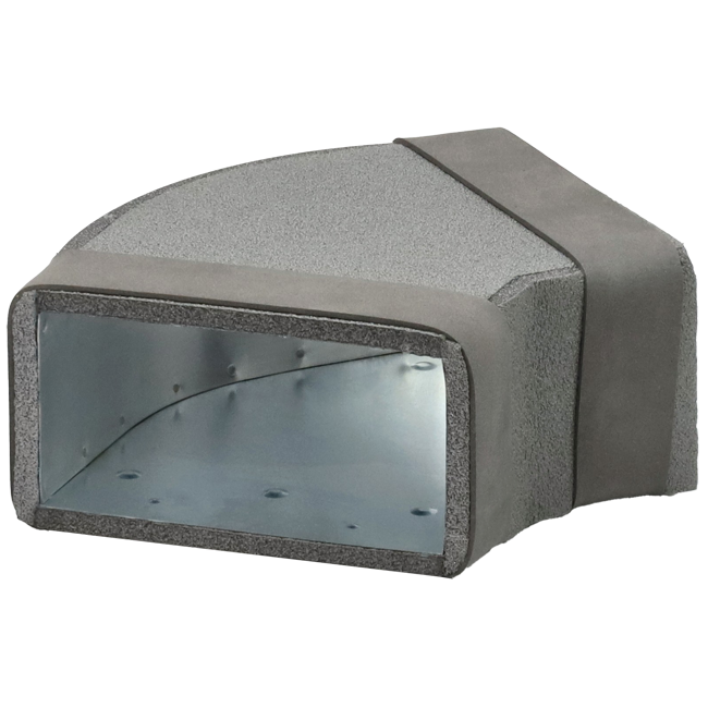 Thermoduct bocht 45 graden 170x80 horizontaal tbv instortkanaal