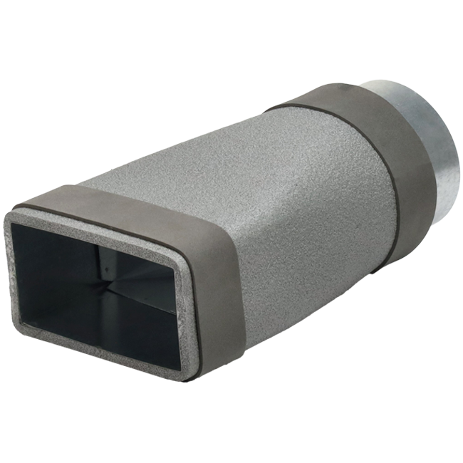 Thermoduct verloopstuk 220x80 mm naar diameter 125 mm