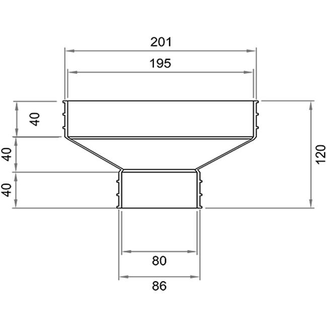 Wavin Ventiza verloop PVC ovaal 195x80 mm naar 80 mm M/M