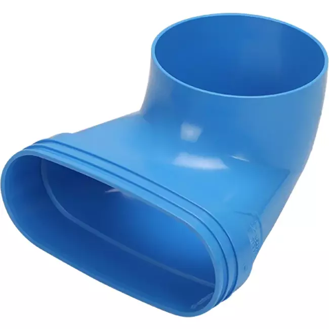Wavin Ventiza Élément terminal 90 degrés PVC ovale 195x80x70 mm par diamètre 125 mm M/M
