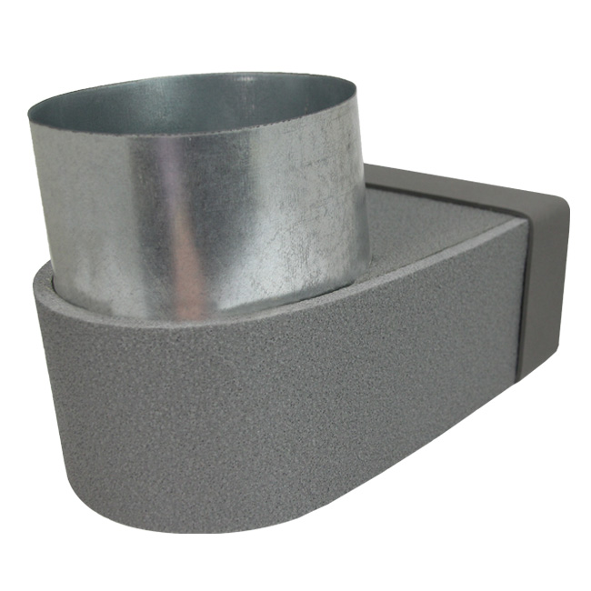 Thermoduct lepe hoekstuk 170mm x 80mm naar Ø 150mm
