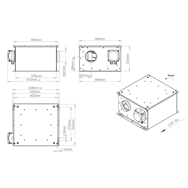 Ventilateur tubulaire isolé 100 mm - ISORX 100 EC K 01