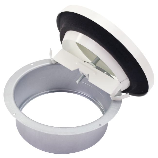Ventilatie afvoer ventiel 80mm met metaal klemveren - EAV-C80 RAL9010