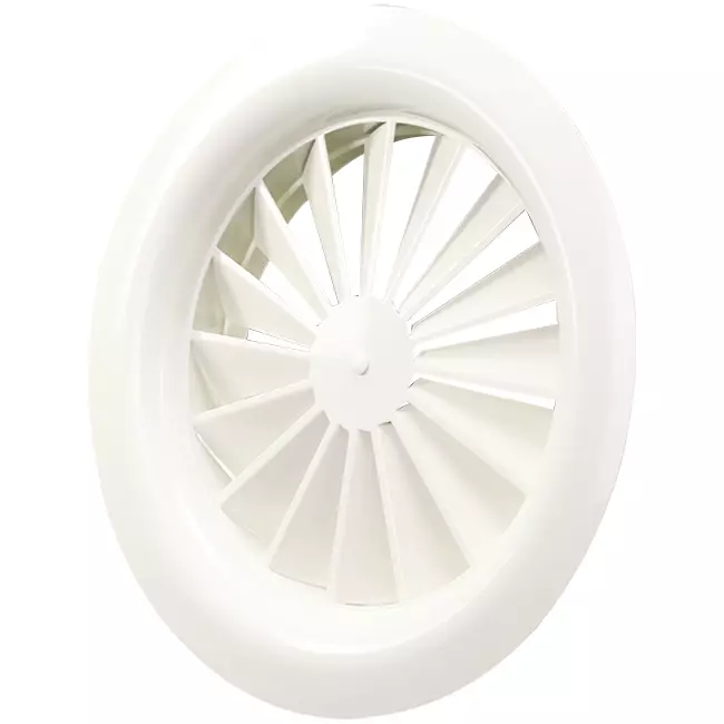 Diffuseur à jet hélicoïdal rond 125mm vis centrale - SWR 125 RAL 9016